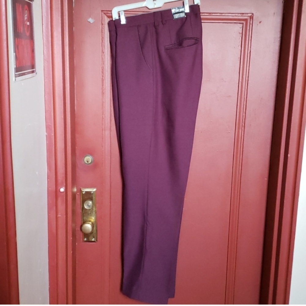 Stacy Adams Maroon Men's Dress Rayon Pants 4XL